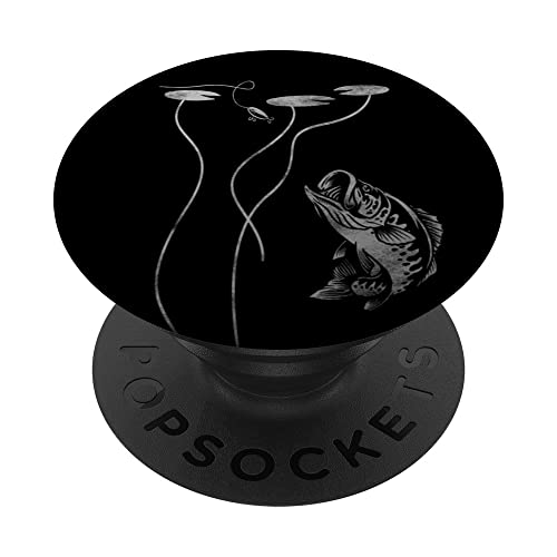 Bass Fishing Bass Rising Lilly Pad Largemouth Bass PopSockets Swappable PopGrip