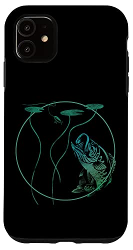 iPhone 11 Bass Fishing Bass Rising Lilly Pad Largemouth Bass Case