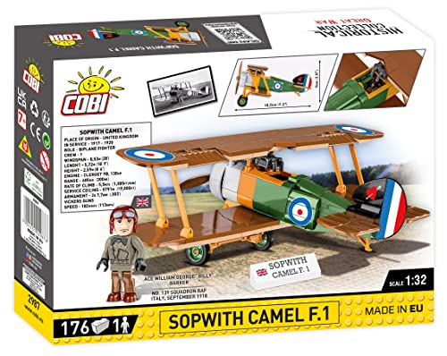 COBI Historical Collection Great War Sopwith F.1 Camel Plane, Multicolor, 175 pieces