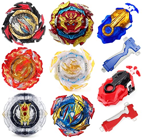 ASVEXKW Bey Battling Top Burst Gyro Toy Set Toy Gift for Children Boys Ages 6 8 10 12+ Combat Battling Game 6 Burst Spinning Tops 2 Two Way Launchers Grip Starter