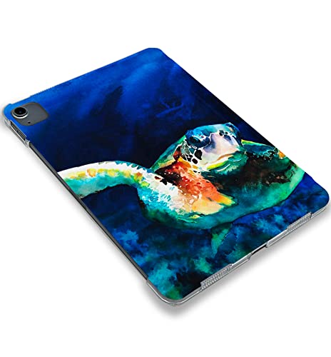 Cute Ocean Turtle Painted case Compatible with iPad Mini Air Pro 7.9 8.3 9.7 10.2 10.9 11 12.9 inch Pattern Cover New 2022 2021 Trifold Stand 3 4 5 6 7 8 9 Generation 91 (12.9 Pro 3/4/5 gen)
