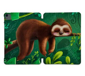 kawaii sloth tropical animal pattern case compatible with all generations ipad air pro mini 5 6 11 inch 12.9 10.9 10.2 9.7 7.9 plastic fabric cover slim smart stand sn519 (8.3" mini 6th gen)