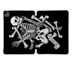 halloween skeleton bones skull pattern case compatible with all generations ipad air pro mini 5 6 11 inch 12.9 10.9 10.2 9.7 7.9 plastic fabric cover slim smart stand sn517 (8.3" mini 6th gen)