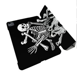 Halloween Skeleton Bones Skull Pattern Case Compatible with All Generations iPad Air Pro Mini 5 6 11 inch 12.9 10.9 10.2 9.7 7.9 Plastic Fabric Cover Slim Smart Stand SN517 (8.3" Mini 6th gen)