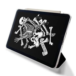 Halloween Skeleton Bones Skull Pattern Case Compatible with All Generations iPad Air Pro Mini 5 6 11 inch 12.9 10.9 10.2 9.7 7.9 Plastic Fabric Cover Slim Smart Stand SN517 (8.3" Mini 6th gen)