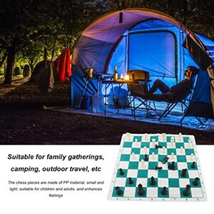 Roll Up Chess Board Set, Light Increase Feelings Travel Chess Set for Travel for Picnic(Wang Gao 75MM)