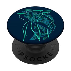 bass fishing bass rising lilly pad largemouth bass bluegreen popsockets swappable popgrip