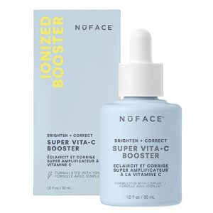 nuface super vita-c booster serum – dark spot diminishing face serum for facial toning device, 1 fl oz