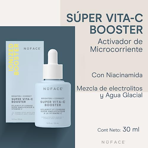 NuFACE Super Vita-C Booster Serum – Dark Spot Diminishing Face Serum for Facial Toning Device, 1 Fl Oz