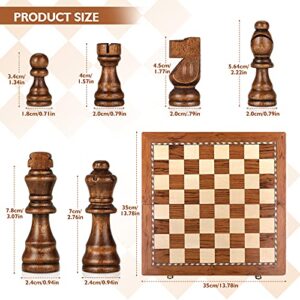 Peradix Chess Set | Magnetic Wooden Chess Board Piece Set Games | 13.8" Folding Chessboard for Storage | 2 Extra Queen | Strategy Educational Games for Kids and Adult