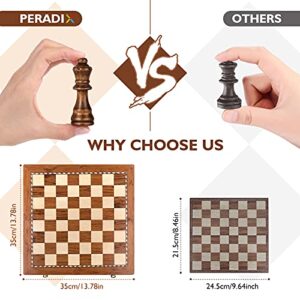 Peradix Chess Set | Magnetic Wooden Chess Board Piece Set Games | 13.8" Folding Chessboard for Storage | 2 Extra Queen | Strategy Educational Games for Kids and Adult