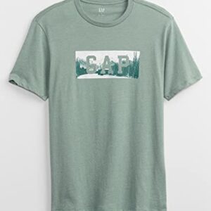 GAP Mens Vintage Logo Short Sleeve T-Shirt T Shirt, Gasoline Green, Large US