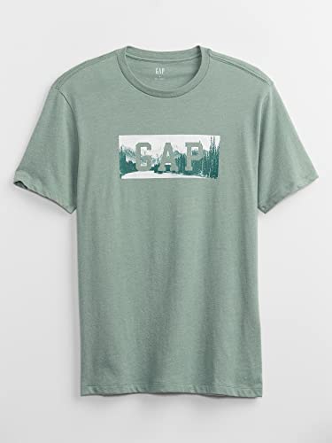 GAP Mens Vintage Logo Short Sleeve T-Shirt T Shirt, Gasoline Green, Large US