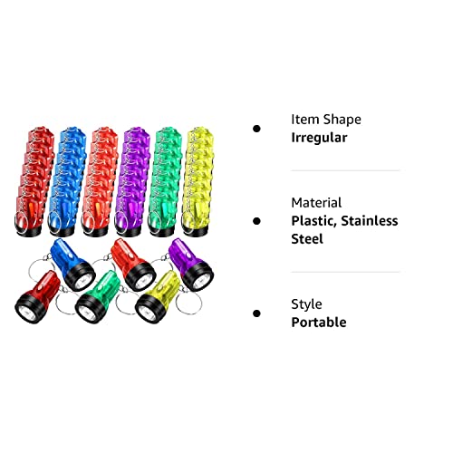 Kenning Mini Flashlight Keychains Small LED Key Chains Portable Handheld Plastic Flashlights Keychains for Camping Party Favors (48 Pieces)