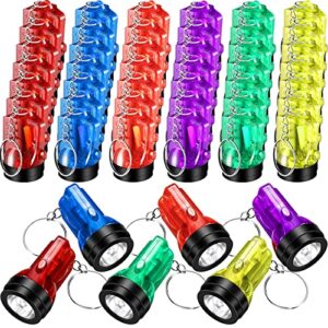 kenning mini flashlight keychains small led key chains portable handheld plastic flashlights keychains for camping party favors (48 pieces)