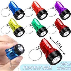 Kenning Mini Flashlight Keychains Small LED Key Chains Portable Handheld Plastic Flashlights Keychains for Camping Party Favors (48 Pieces)