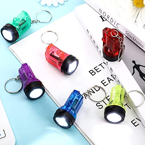 Kenning Mini Flashlight Keychains Small LED Key Chains Portable Handheld Plastic Flashlights Keychains for Camping Party Favors (48 Pieces)