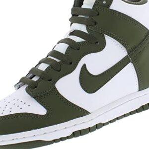 Nike boys Dunk High GS, White/Olive-db2179105, 6 Big Kid