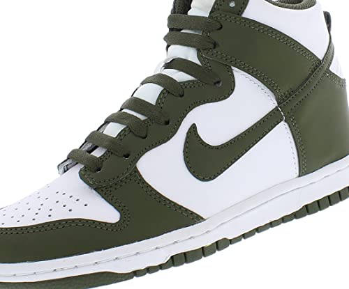 Nike boys Dunk High GS, White/Olive-db2179105, 6 Big Kid