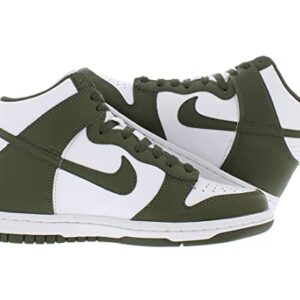 Nike boys Dunk High GS, White/Olive-db2179105, 6 Big Kid