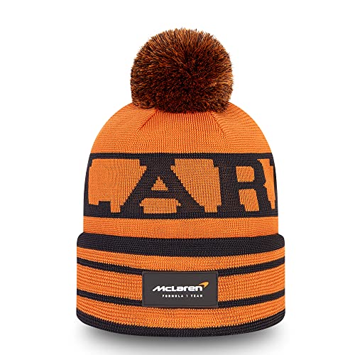 F1 McLaren 2022 Team Lando Norris #4 Bobble Cuff Beanie Hat Orange