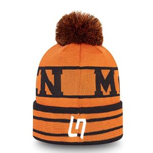 F1 McLaren 2022 Team Lando Norris #4 Bobble Cuff Beanie Hat Orange