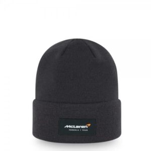 f1 mclaren team essential logo cuff knit beanie hat dark grey