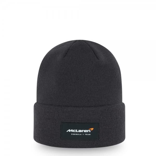 F1 McLaren Team Essential Logo Cuff Knit Beanie Hat Dark Grey