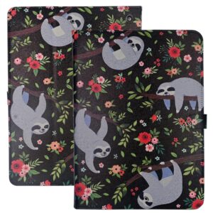 yhb case for all-new fire hd 10 & 10 plus tablet (11th generation, 2021 release), slim protective case folding stand multi-angle viewing tpu back cover, cute sloth