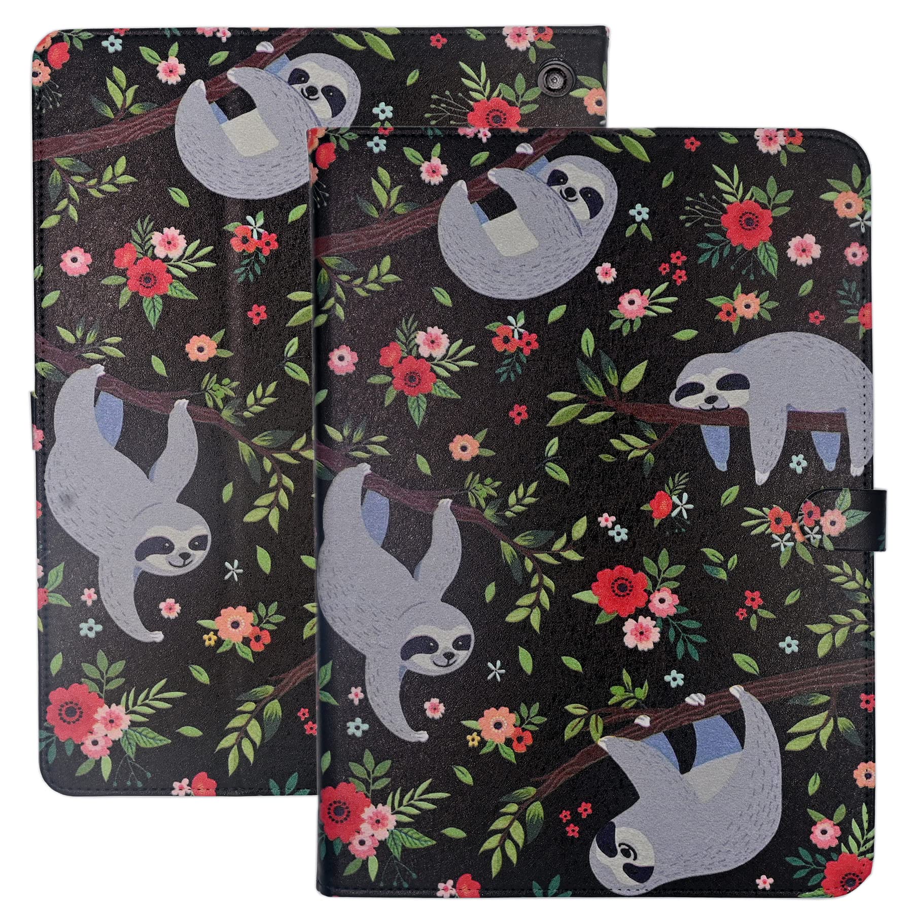 YHB Case for All-New Fire HD 10 & 10 Plus Tablet (11th Generation, 2021 Release), Slim Protective Case Folding Stand Multi-Angle Viewing TPU Back Cover, Cute Sloth