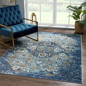 oriental 4620 floral marine blue area rug