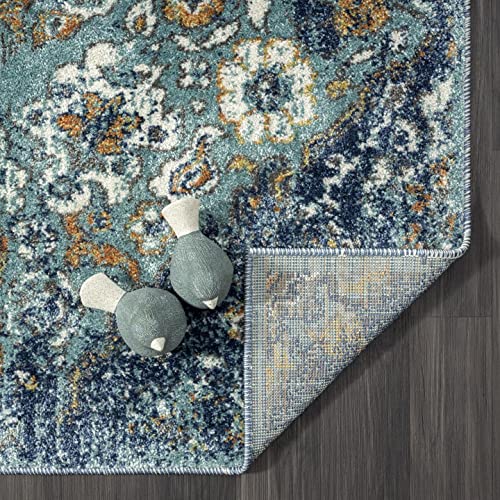 Oriental 4620 Floral Marine Blue Area Rug