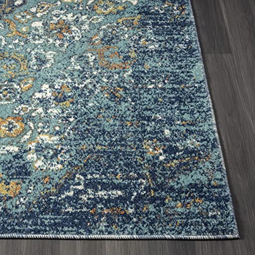 Oriental 4620 Floral Marine Blue Area Rug