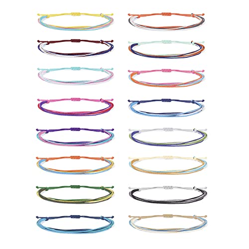 Long tiantian Waterproof String Bracelets for Girls Summer Wave Bracelet Friendship Handmade Wave Bracelet (P-16pcs-String Bracelets)