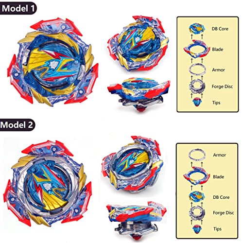 Konikiwa Bey Battling String Launcher, B-193 Ultimate Valkyrie Battle Top Burst Set, Left and Right Spin DB Launcher Compatible with All Bey Burst Series - Blue