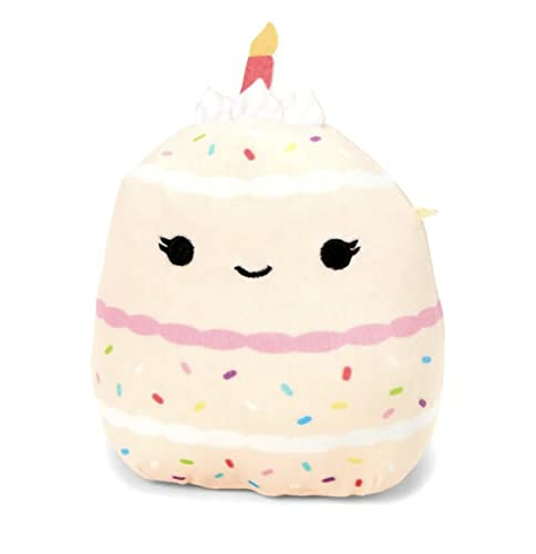 Squishmallows Oficial Kellytoy Food Plush Toys Soft Plush Animal (5 Inch, Dorina Birthday Cake Slice)