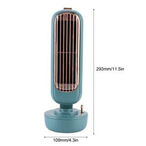 nusind Table Fan, Quiet Humidification Fan Portable Vintage Tower-Shape for Summer for Office Home(Green)