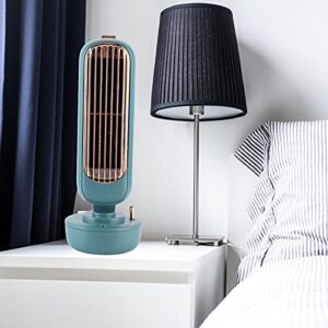 nusind Table Fan, Quiet Humidification Fan Portable Vintage Tower-Shape for Summer for Office Home(Green)