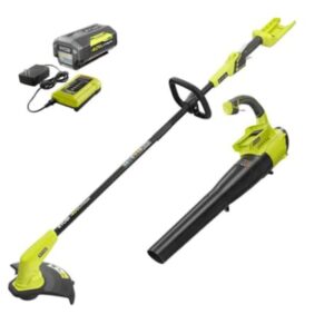 RYOBI Ryobi 18V Brushless Cordless Battery String Trimmer and Leaf Blower Combo Kit P20121 0