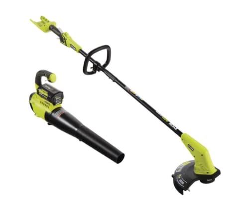 RYOBI Ryobi 18V Brushless Cordless Battery String Trimmer and Leaf Blower Combo Kit P20121 0