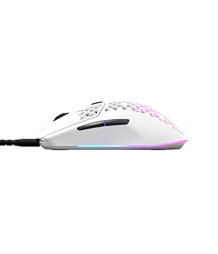 SteelSeries Aerox 3 - Super Light Gaming Mouse - 8,500 CPI TrueMove Core Optical Sensor - Ultra-Lightweight 59g Water Resistant Design - Universal USB-C connectivity - Snow (Renewed)