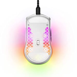 SteelSeries Aerox 3 - Super Light Gaming Mouse - 8,500 CPI TrueMove Core Optical Sensor - Ultra-Lightweight 59g Water Resistant Design - Universal USB-C connectivity - Snow (Renewed)