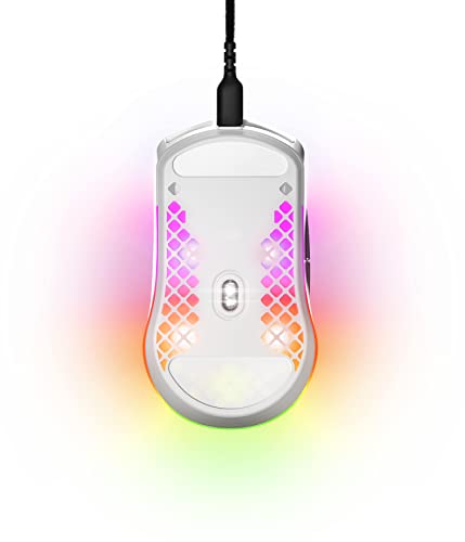 SteelSeries Aerox 3 - Super Light Gaming Mouse - 8,500 CPI TrueMove Core Optical Sensor - Ultra-Lightweight 59g Water Resistant Design - Universal USB-C connectivity - Snow (Renewed)