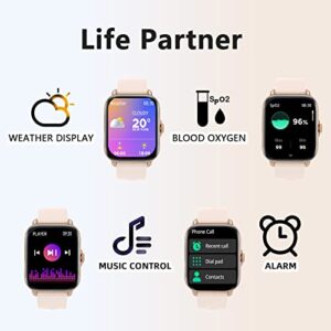 DXPICR Smart Watch(Call Receive/Dial), Full Touch Screen SmartWatch for Android and iOS Phones Compatible Fitness Tracker with Heart Rate,Sleep,Blood Oxygen,Step Counter for Men Women