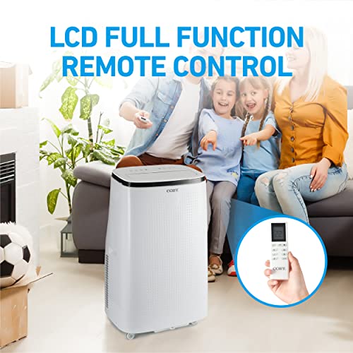 COBY Portable Air Conditioner 3-in-1 AC Unit, Dehumidifier & Fan, Air Conditioner 15,000 BTU Portable AC Unit with Remote Control for Rooms up to 775 Sq. Ft, 24-Hour Timer, & Installation Kit