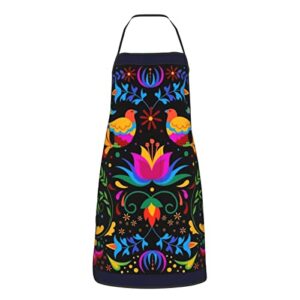 senheol day of the dead mexican aprons, kitchen chef waterproof adjustable mexican apron for bbq with pockets, mexican dia de los muertos gift for women men