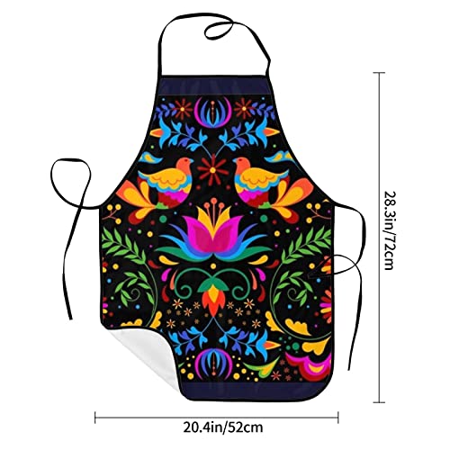 Senheol Day of The Dead Mexican Aprons, Kitchen Chef Waterproof Adjustable Mexican Apron For Bbq With Pockets, Mexican Dia De Los Muertos Gift For Women Men