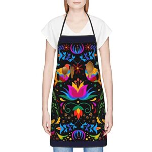 Senheol Day of The Dead Mexican Aprons, Kitchen Chef Waterproof Adjustable Mexican Apron For Bbq With Pockets, Mexican Dia De Los Muertos Gift For Women Men