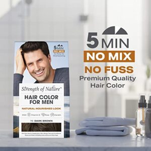 Strength of Nature No Mix Shampoo-In Permanent Hair Color for Men for Natural & Nourished Looking Color And Hair, Dark Brown