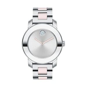 Movado Women's Bold Ceramic Swiss Quartz Watch with Stainless Steel Strap, Two Tone, 18 (Model: 3600801)